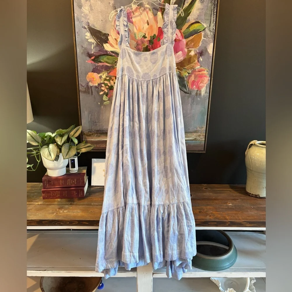 Miou Muse Blue Sleeveless Maxi Dress sz M - Picture 4 of 10